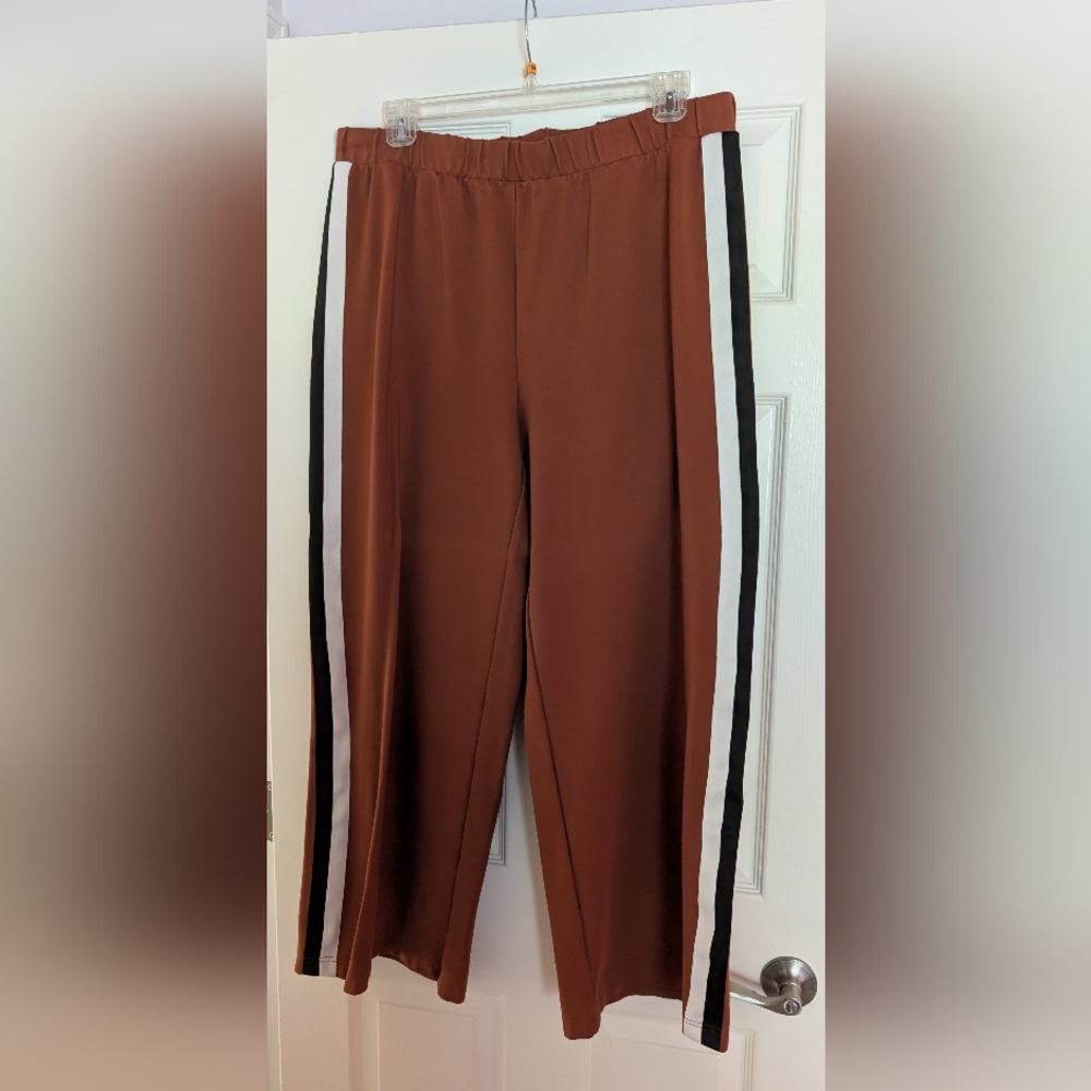Universal Standard Stephanie Wide Leg Stripe Ponte Pants, 18/20 (US size M)
